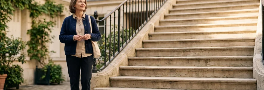 Escalier de lumière dorée symbolisant les gains progressivement et definitivement securises d'une assurance-vie en fonds euros